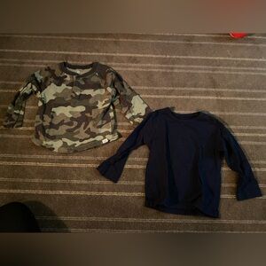 Camouflage and Navy Kids Long Sleeve Tops